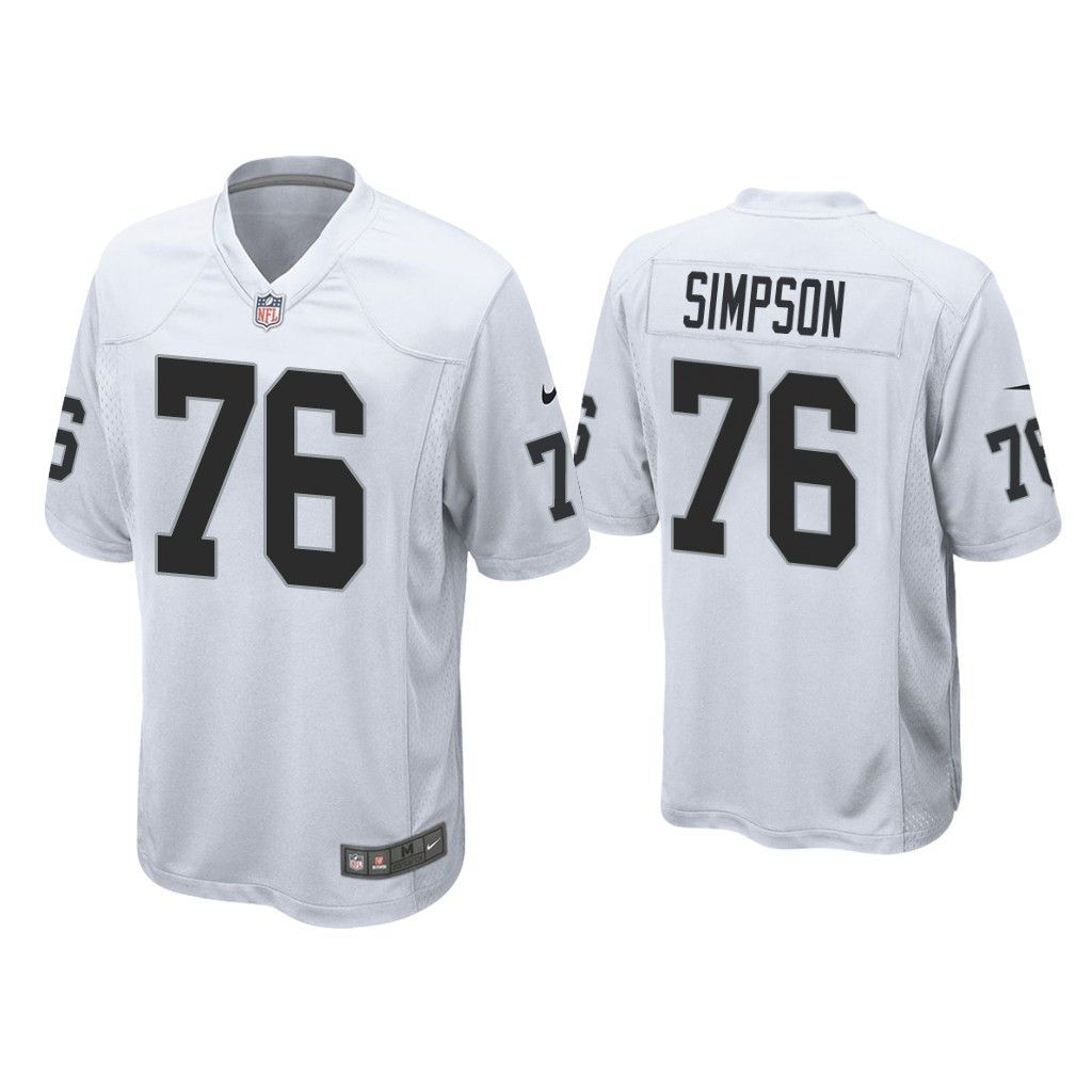 Men Oakland Raiders #76 John Simpson Nike White Game NFL Jersey->oakland raiders->NFL Jersey